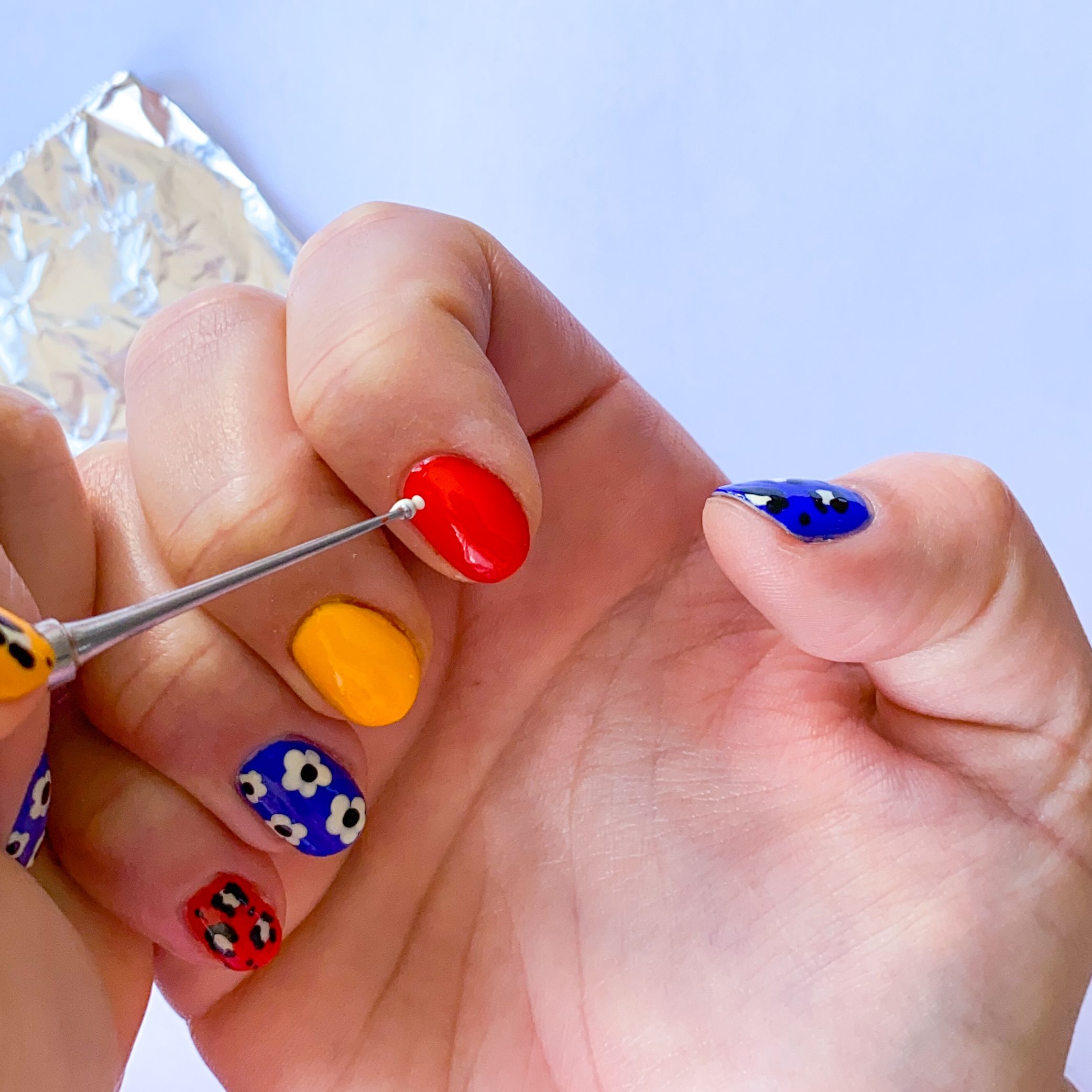 Simple Diy Nail Art Paint Daisies And Leopard Print Jenny Lemons