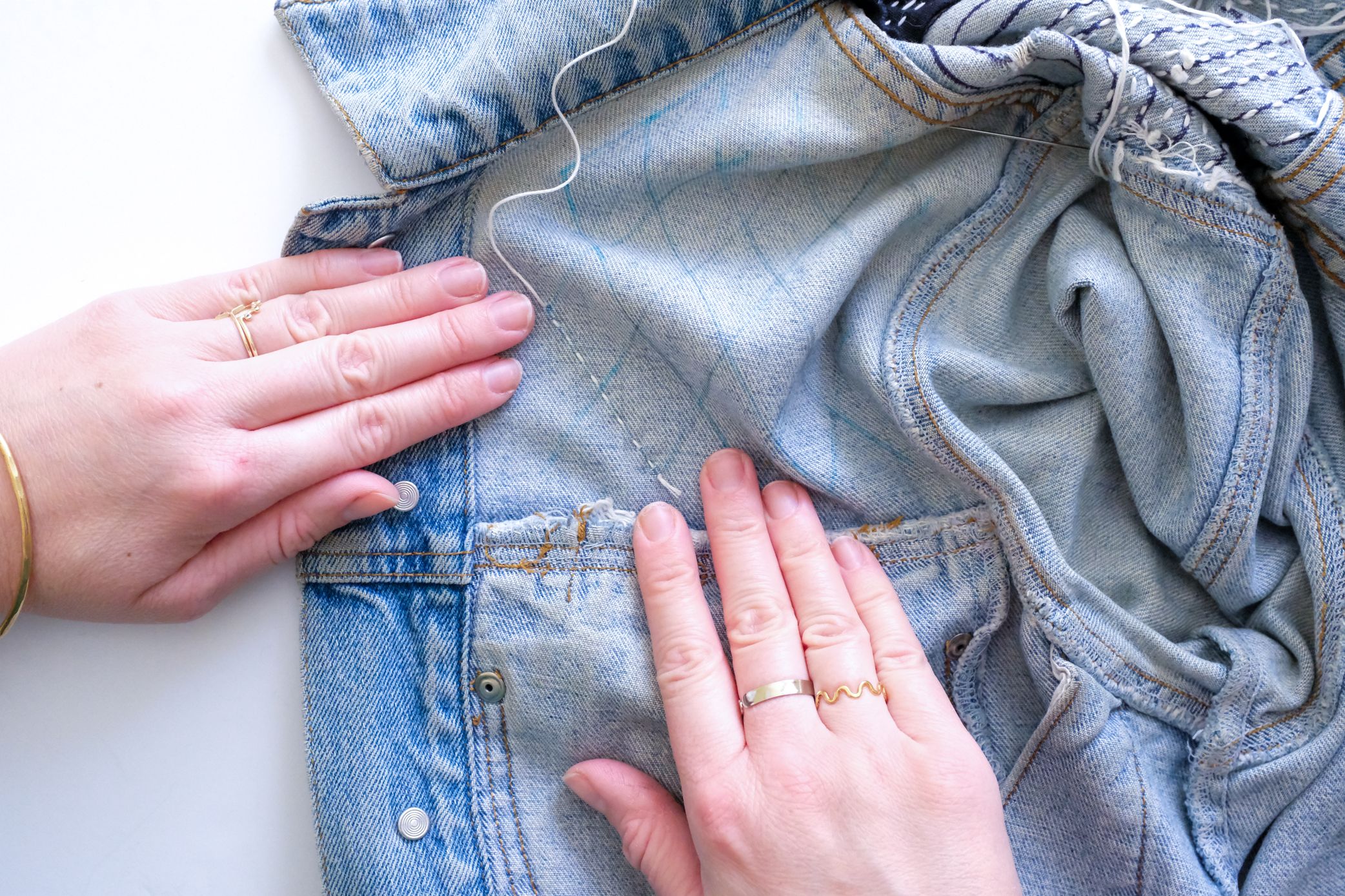 DIY Tutorial: Sashiko Mending on a Jean Jacket – Jenny Lemons