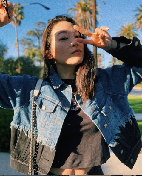 Wearing the Paisley Denim Jacket by j.ING for women
