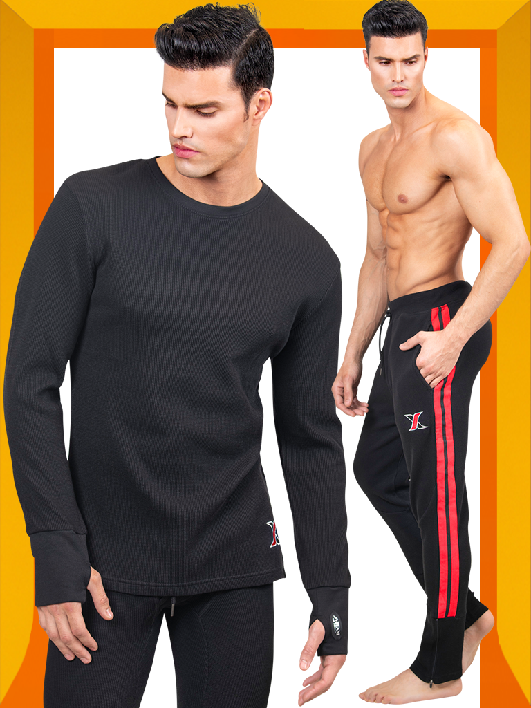https://www.leoricci.com/products/mens-black-waffle-crewneck-long-sleeve-thermal-tshirt-with-joggers-trackpants