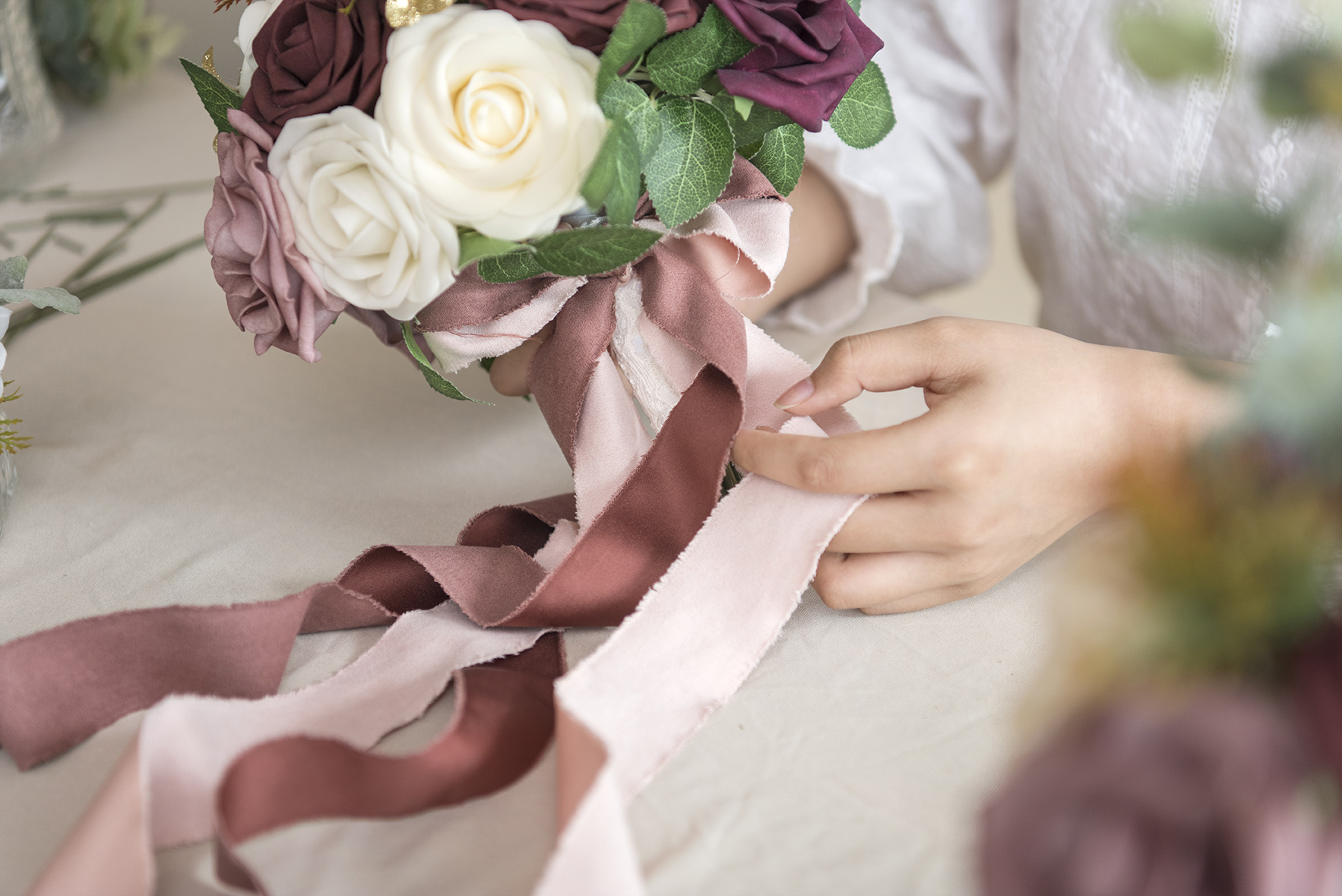 How to Wrap a Wedding Bouquet with Ribbon Step-By-Step