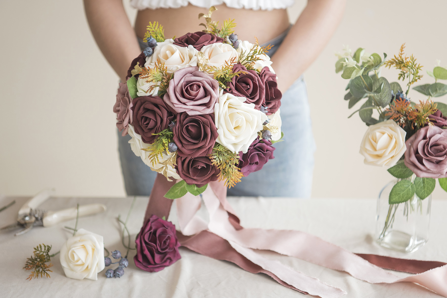 How to Wrap a Wedding Bouquet with Ribbon Step-By-Step