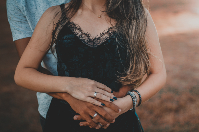 Man and woman hugging
