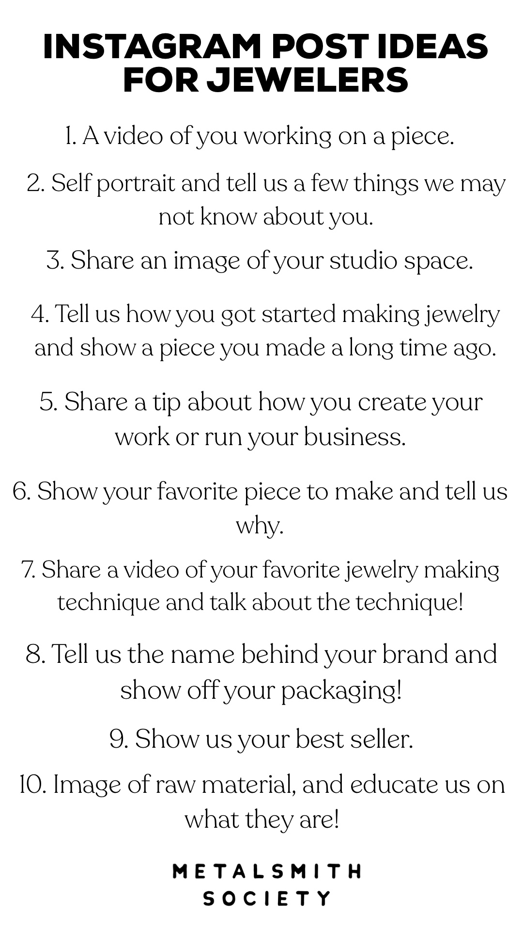 TEN INSTAGRAM POST IDEAS FOR JEWELERS – Metalsmith Society