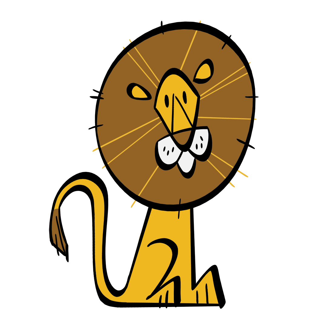 illustrated lion