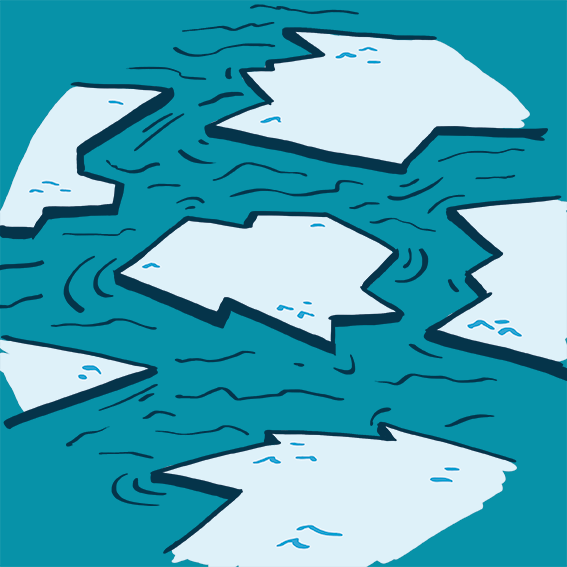 illustrated iceberg pieces