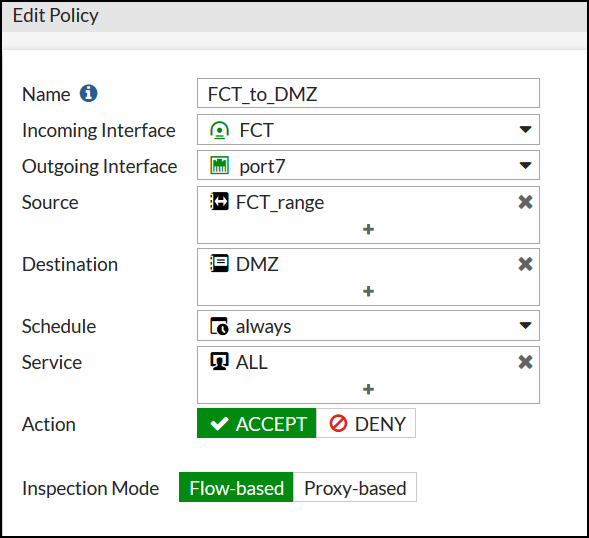 Change outgoing interface in policy
