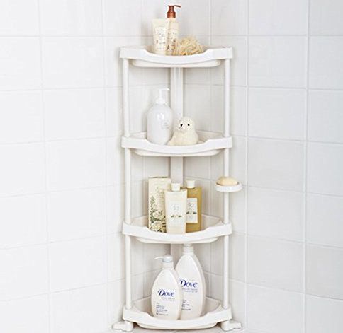 A four tier corner shower caddy. 