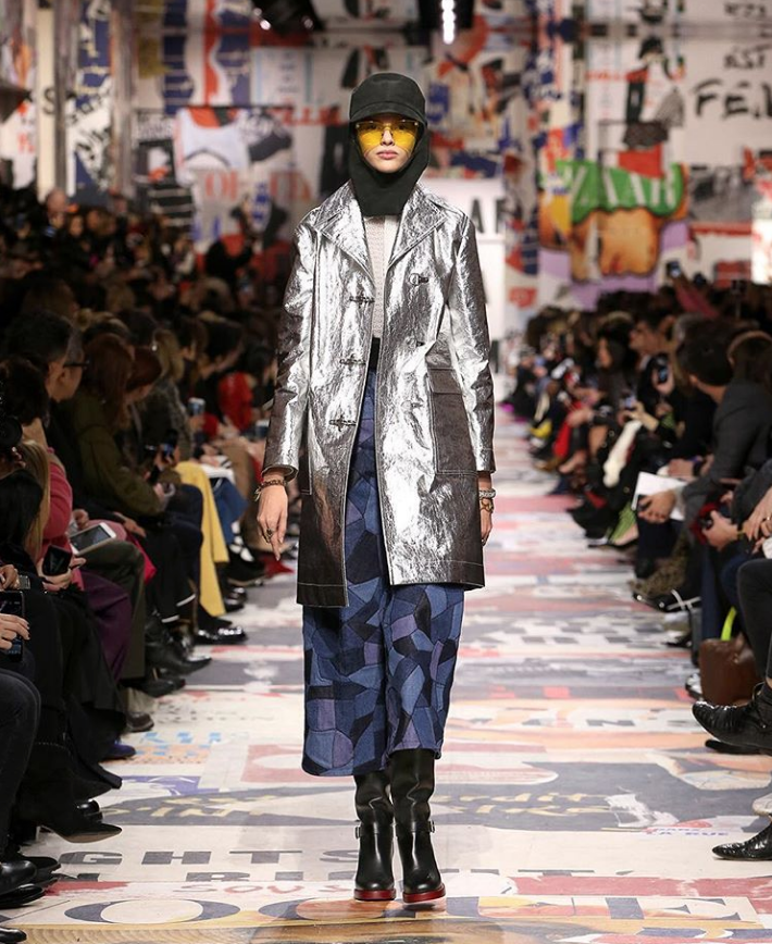 silver dior womens coat