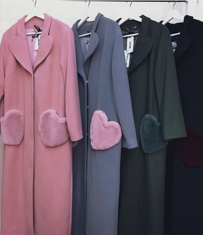 Yana D'Ark blue, pink, green womens coat