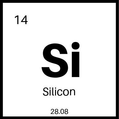 Silicon element from periodic table.