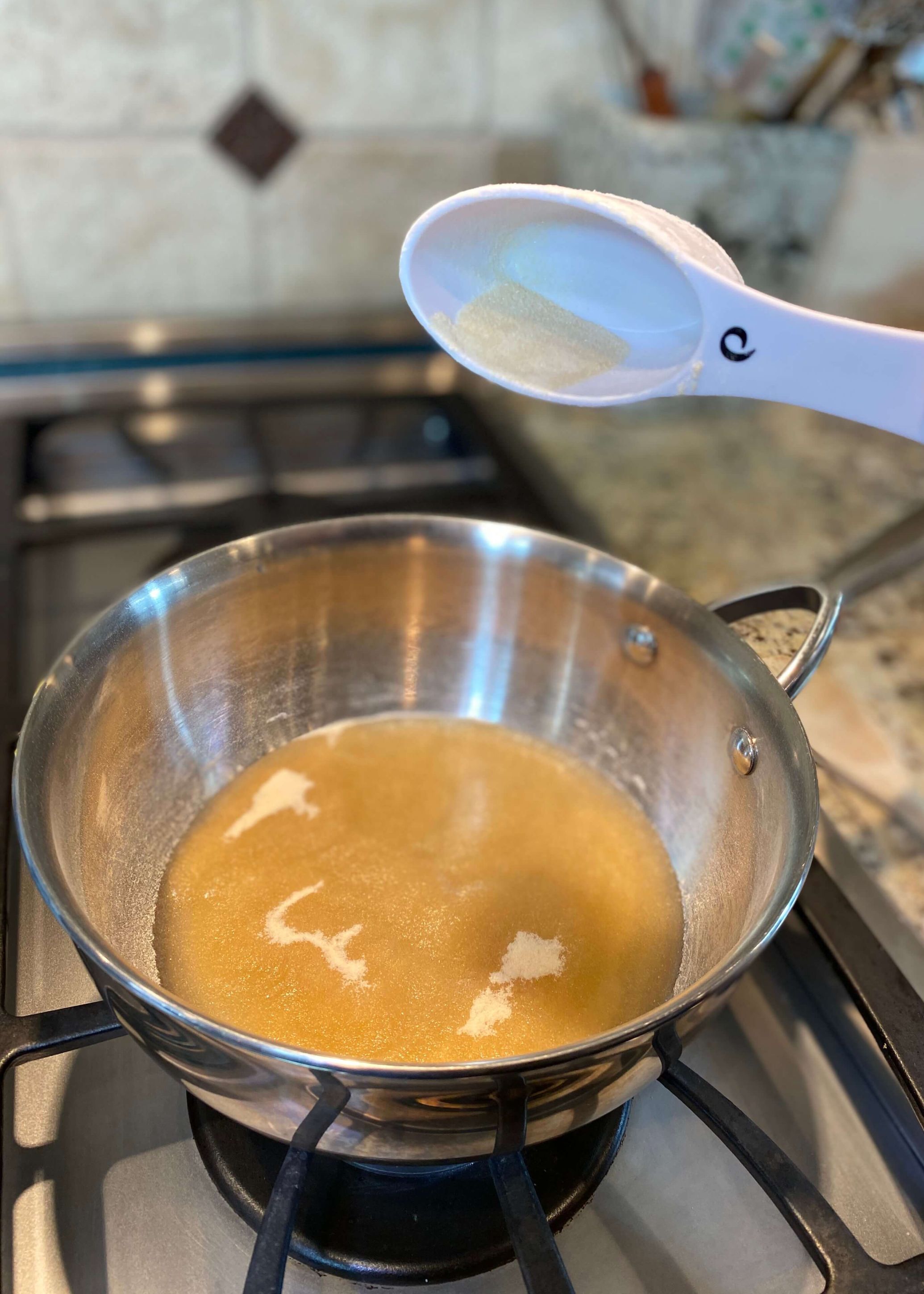 Gelatin on the stovetop